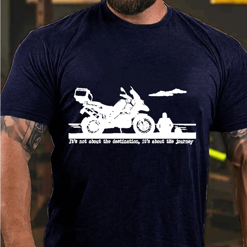 Maturelion Men's T-Shirt Moto Adventure Cotton T-Shirt