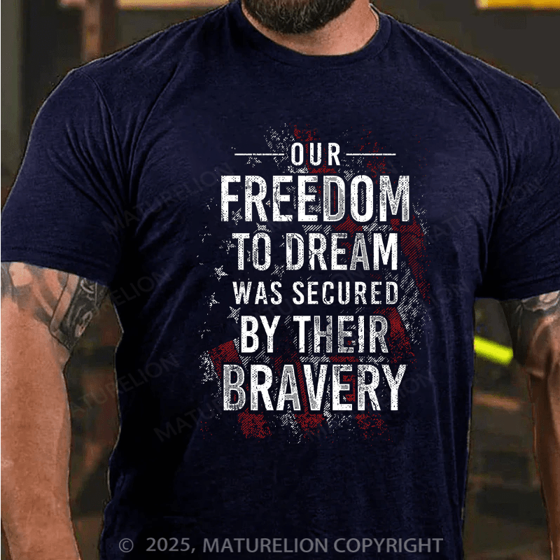 Maturelion Men's T-shirt Freedom To Dream Cotton T-shirt