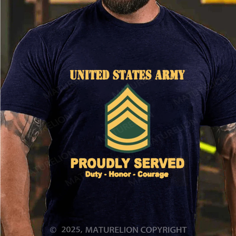 Maturelion Men's T-shirt US Army E-7 Sergeant First Class Cotton T-shirt