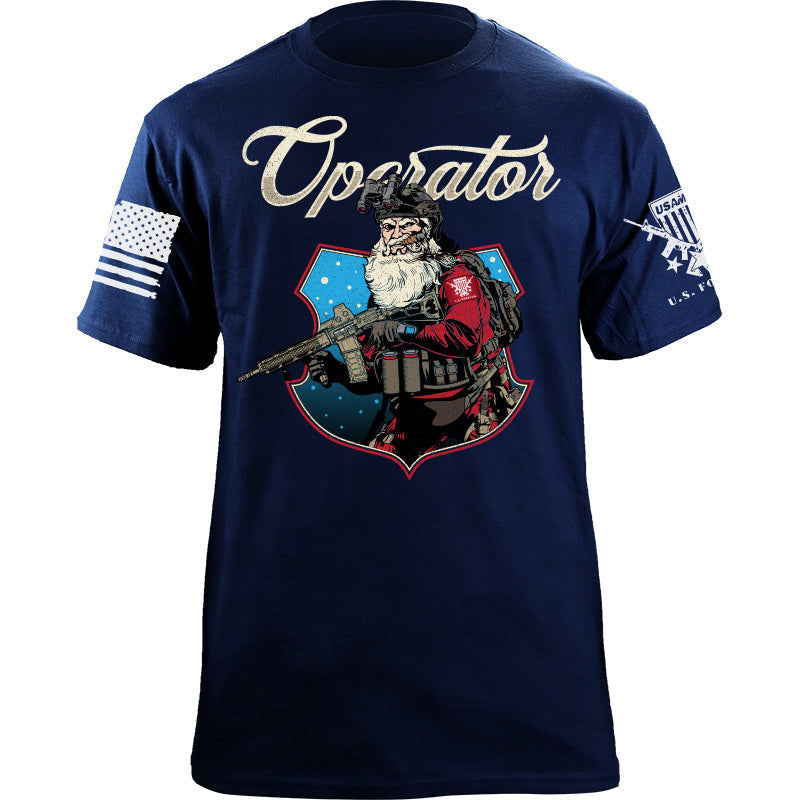 Maturelion Men's T-shirt Operator Santa Cotton T-shirt