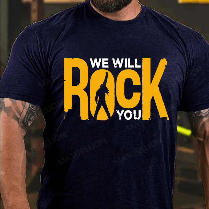 Maturelion Men's T-Shirt Queen We Will Rock You Cotton T-Shirt