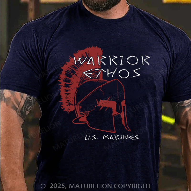 Maturelion Men's T-shirt Warrior Ethos Cotton T-shirt