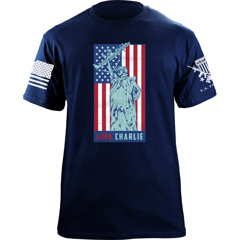 Maturelion Men's T-shirt Statue of Liberty Operator Cotton T-shirt