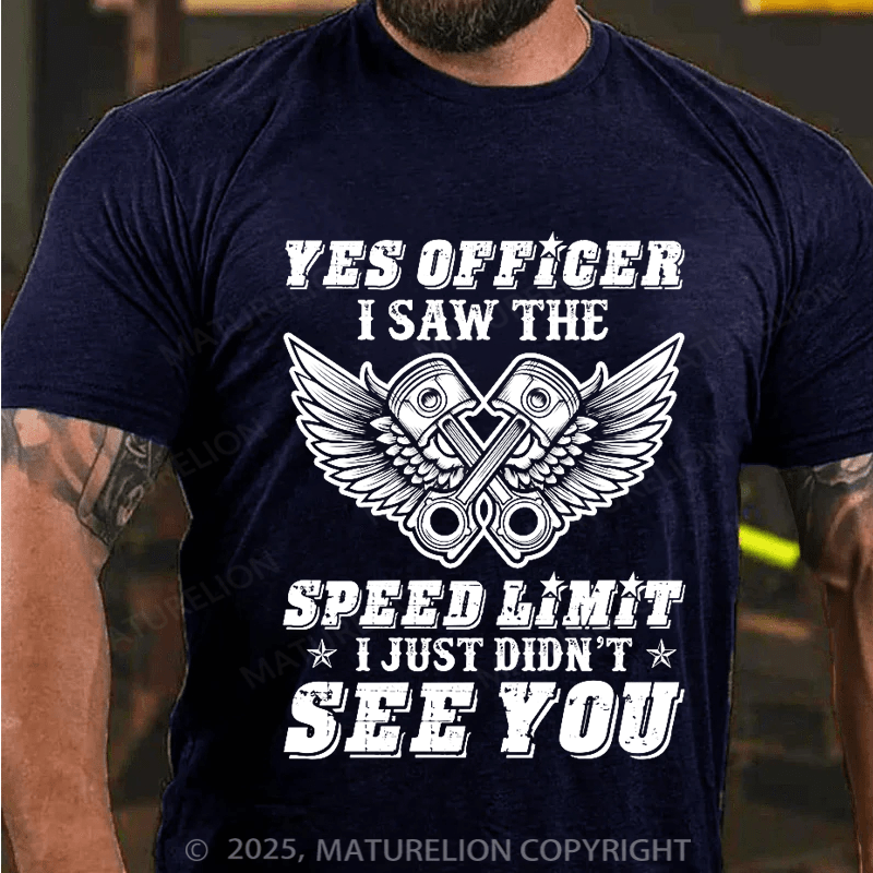 Maturelion Men's T-shirt Funny Retro Muscle Car Cotton T-shirt