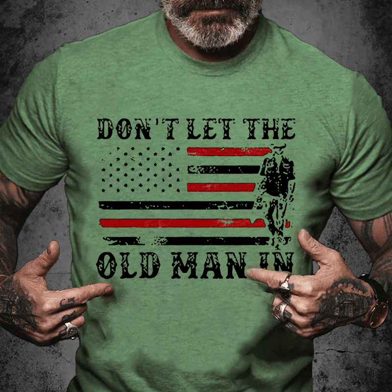 Maturelion Don't let The Old Man in Vintage American Flag Shirt