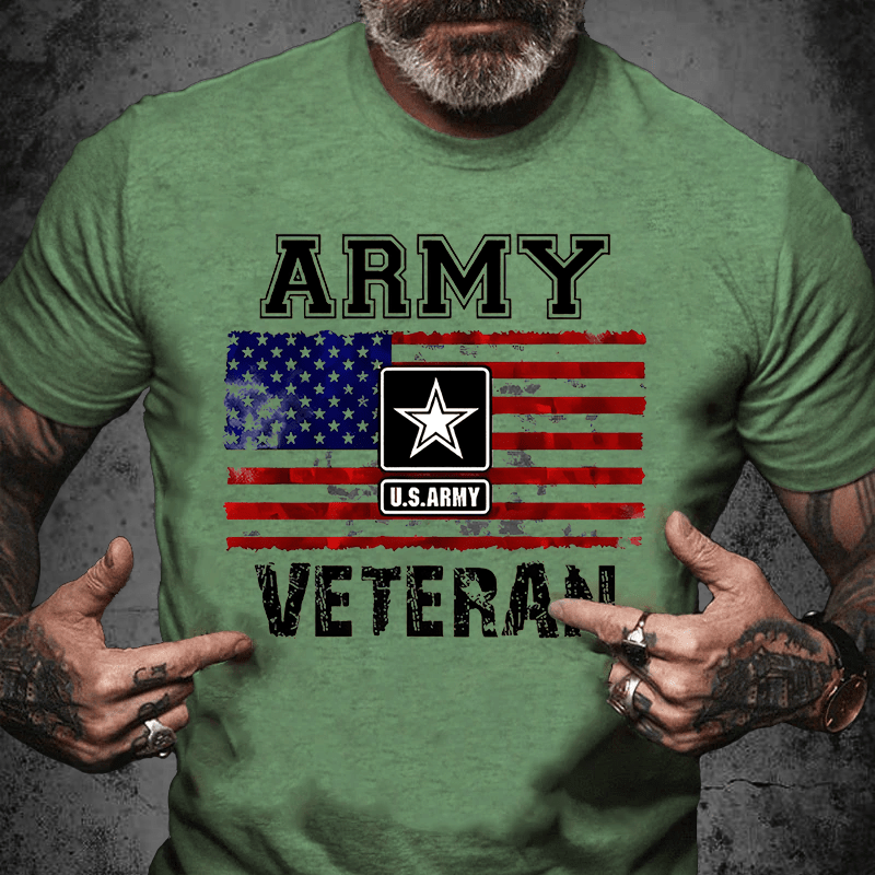Army U.S.Army Veteran Cotton T-shirt (Free Customization)