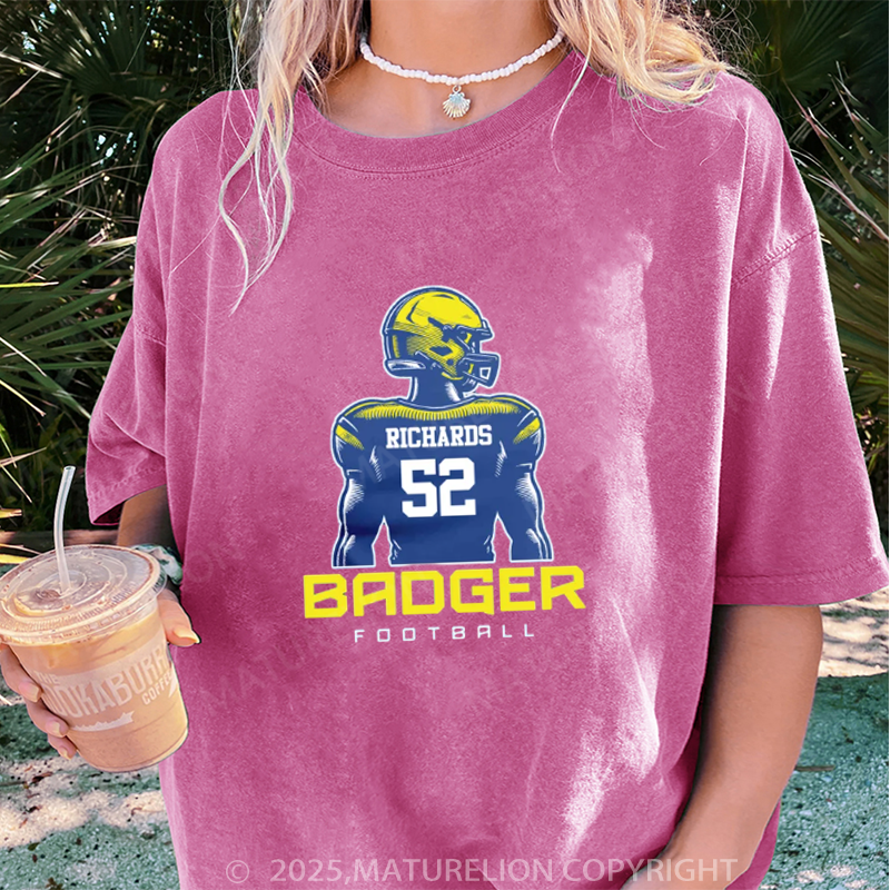 Maturelion Women's T-shirt Women's Personalized Football DTG Washed T-shirt
