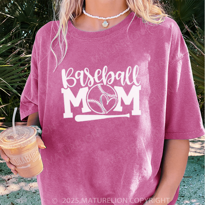 Maturelion Women's T-shirt Baseball Gifts DTG Washed T-shirt