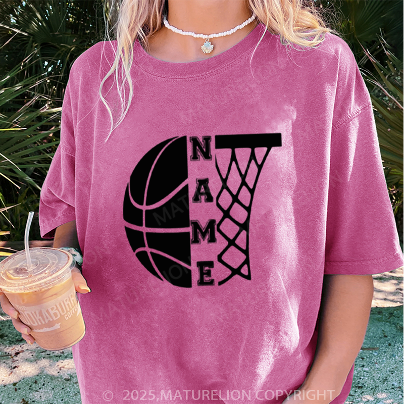 Maturelion Women's T-shirt Customized Basketball DTG Washed T-shirt
