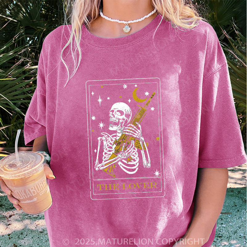 Maturelion Women's T-shirt Lover Tarot DTG Washed T-shirt