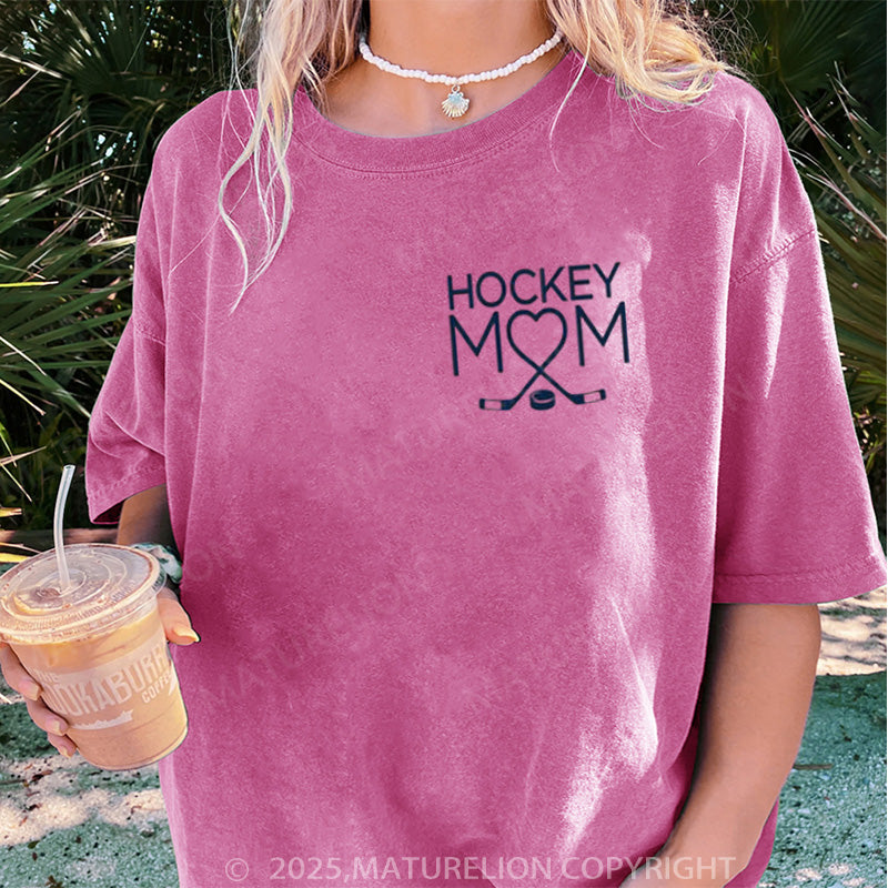 Maturelion Women's T-shirt Hockey Mom DTG Washed T-shirt