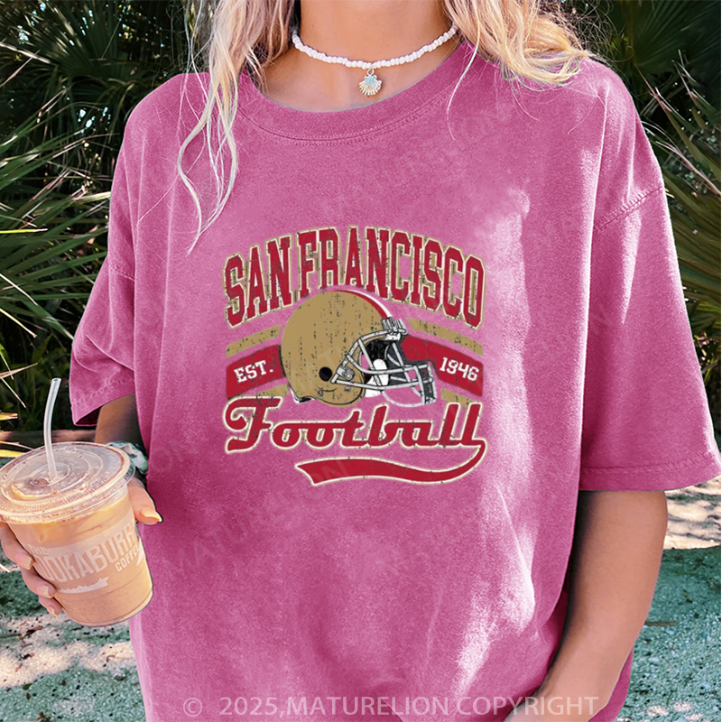 Maturelion Women's T-shirt San Francisco Football DTG Washed T-shirt
