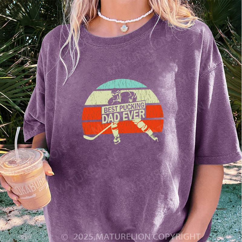 Maturelion Women's T-shirt Best Pucking Dad DTG Washed T-shirt