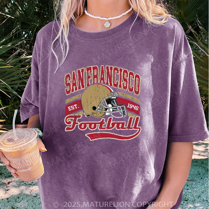 Maturelion Women's T-shirt San Francisco Football DTG Washed T-shirt