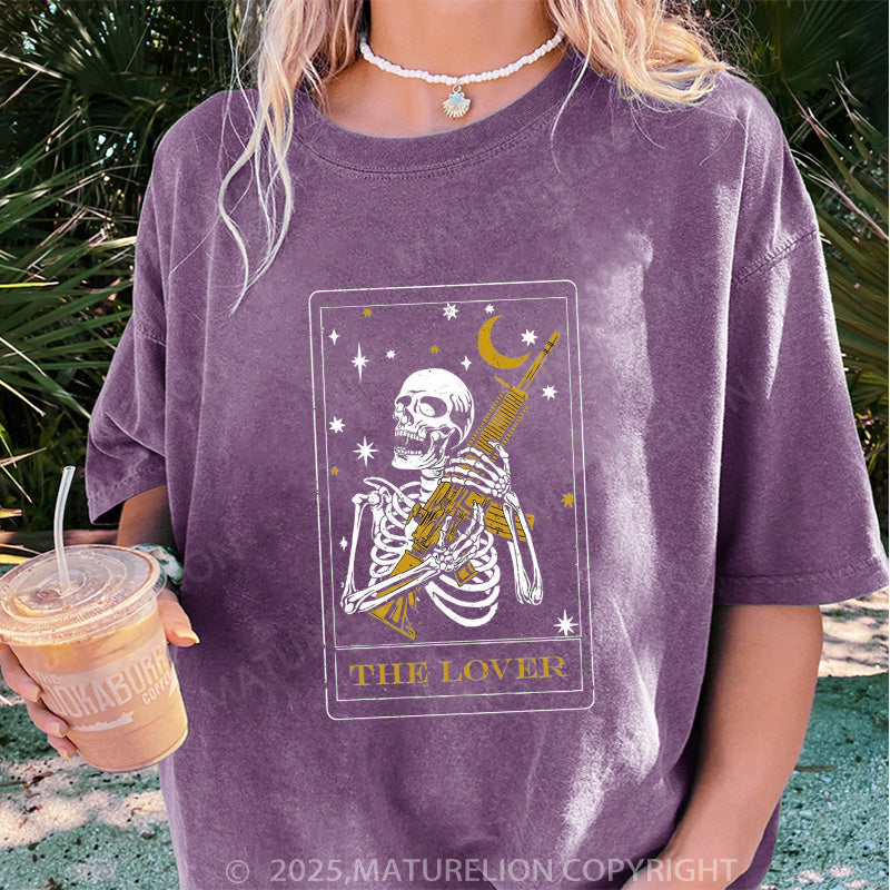 Maturelion Women's T-shirt Lover Tarot DTG Washed T-shirt