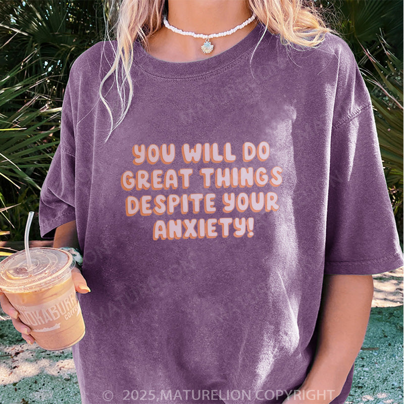 Maturelion Women's T-shirt You Will Do Great Things DTG Washed T-shirt