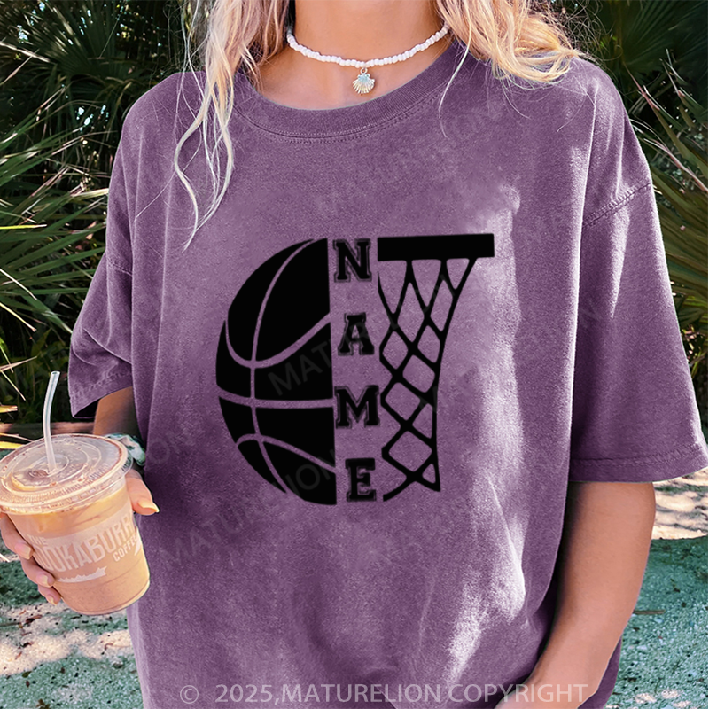 Maturelion Women's T-shirt Customized Basketball DTG Washed T-shirt