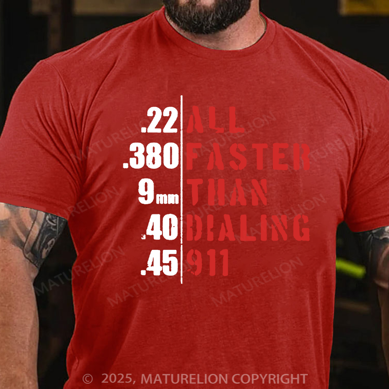 Maturelion Men's T-shirt All Faster Cotton T-shirt