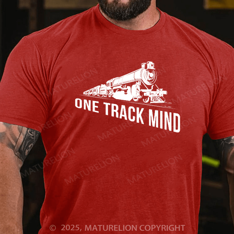 Maturelion Men's T-shirt One Track Mind Cotton T-shirt