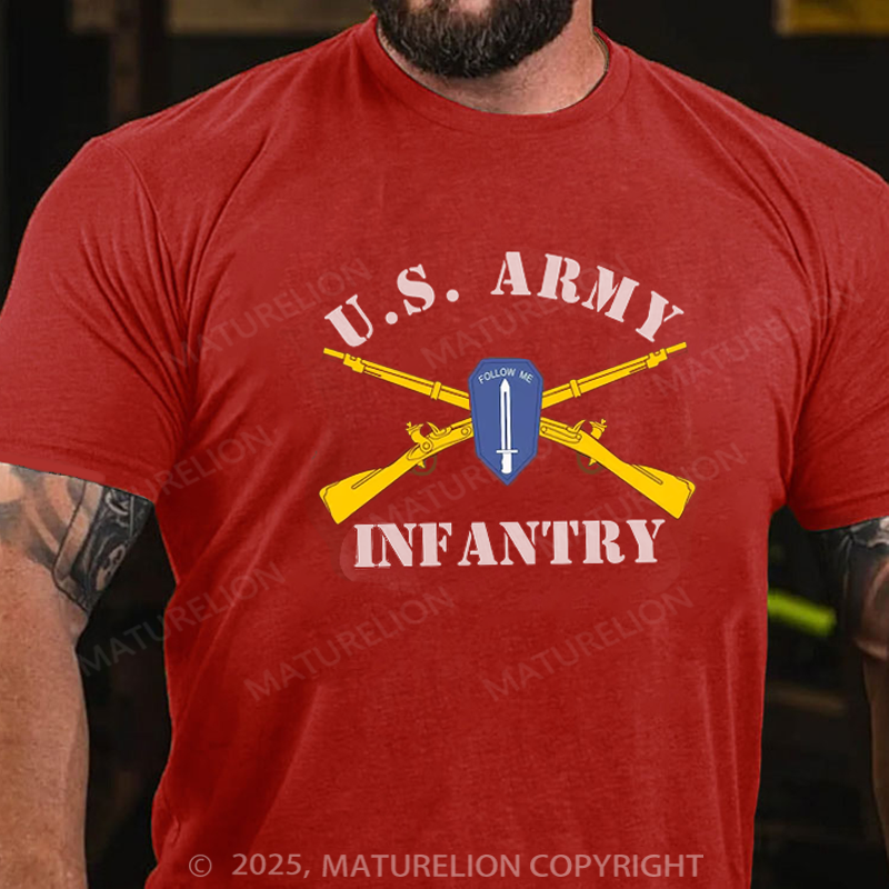Maturelion Men's T-shirt U.S. Army Infantry Cotton T-shirt