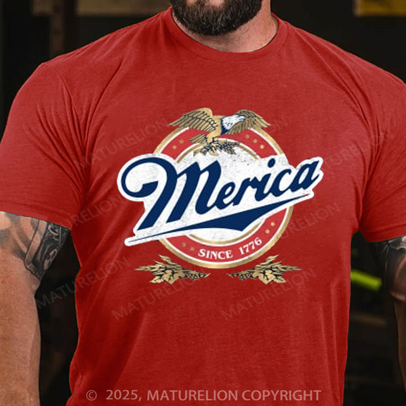 Maturelion Men's T-shirt Merica 4th Of July T-shirt