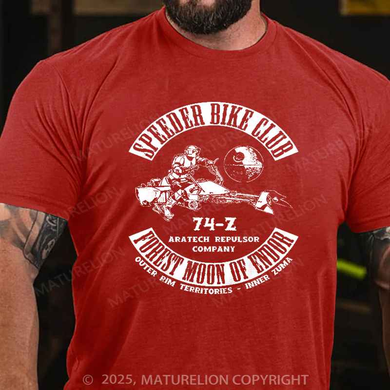 Maturelion Men's T-Shirt Speeder Bike Club Cotton T-Shirt