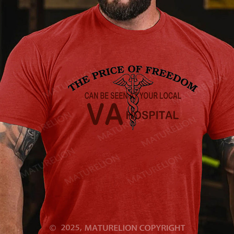 Maturelion Men's T-shirt The Cost Of Freedom Patch Cotton T-shirt