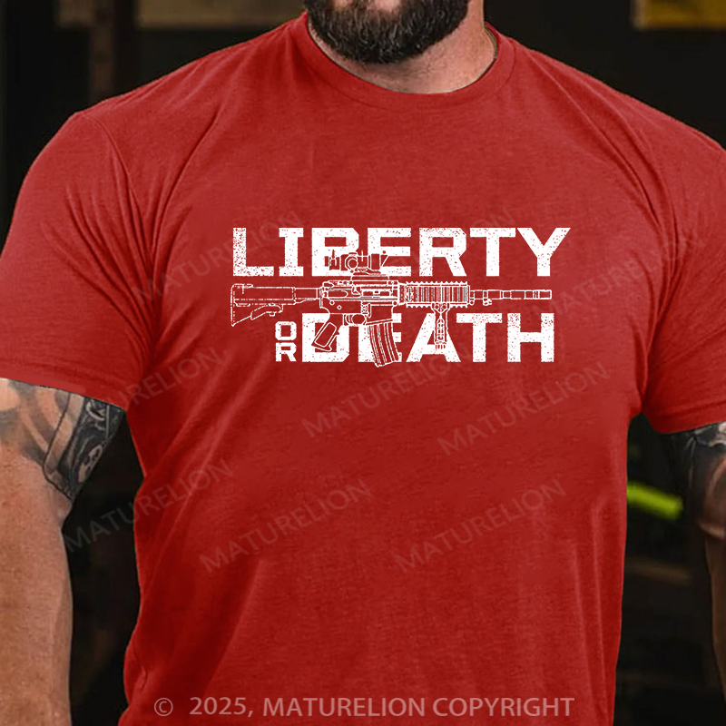 Maturelion Men's T-shirt Liberty or Death Cotton T-shirt