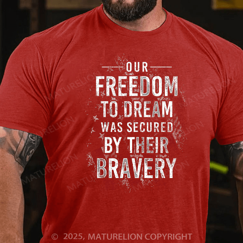 Maturelion Men's T-shirt Freedom To Dream Cotton T-shirt