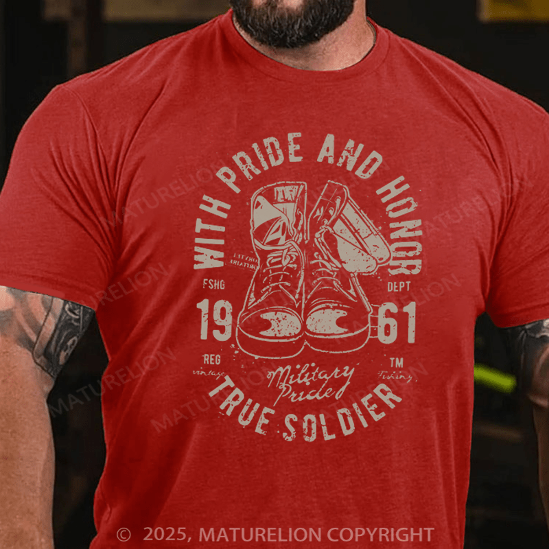 Maturelion Men's T-shirt Proud Veteran Cotton T-shirt