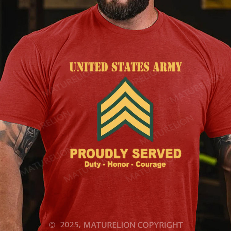 Maturelion Men's T-shirt US Army E-5 Sergeant Cotton T-shirt