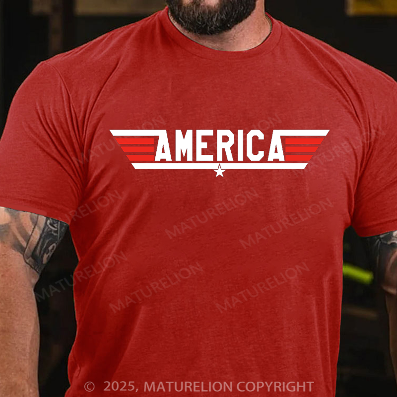Maturelion Men's T-shirt America 4th Of July T-shirt