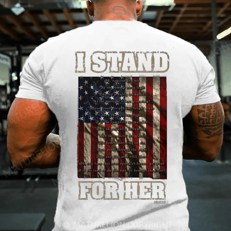 Maturelion Men's T-shirt I Stand  For Her Cotton T-shirt