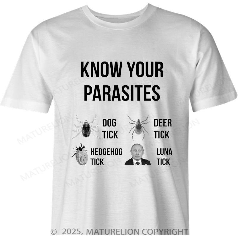 Maturelion British T-shirt Know Your Parasites Cotton T-shirt