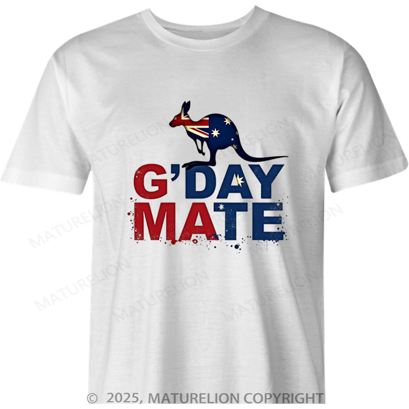 Maturelion Australia T-shirt G Day Mate Cotton T-shirt