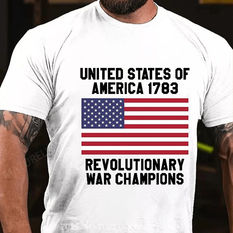 Maturelion Men's T-shirt Unites States of America 1783 4th Of July T-shirt
