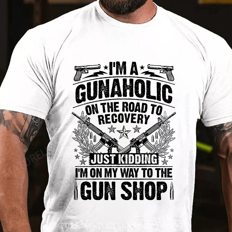 Maturelion Men's T-Shirt Gunaholic Cotton T-Shirt