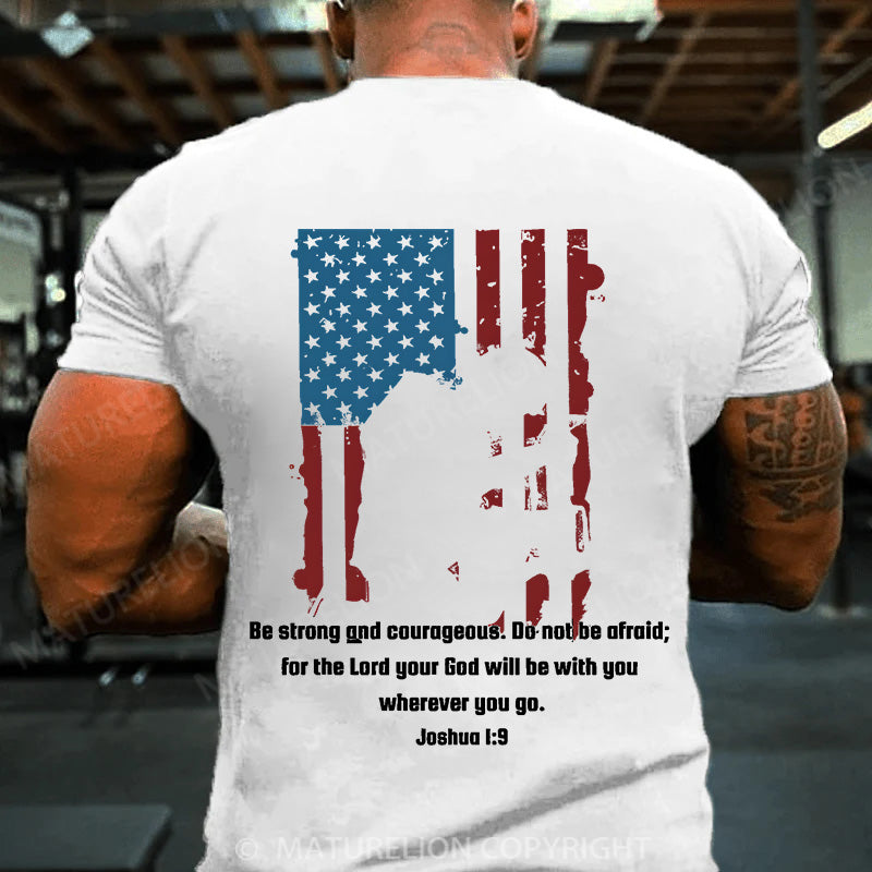 Maturelion Men's T-shirt Military Bible Verse Cotton T-shirt