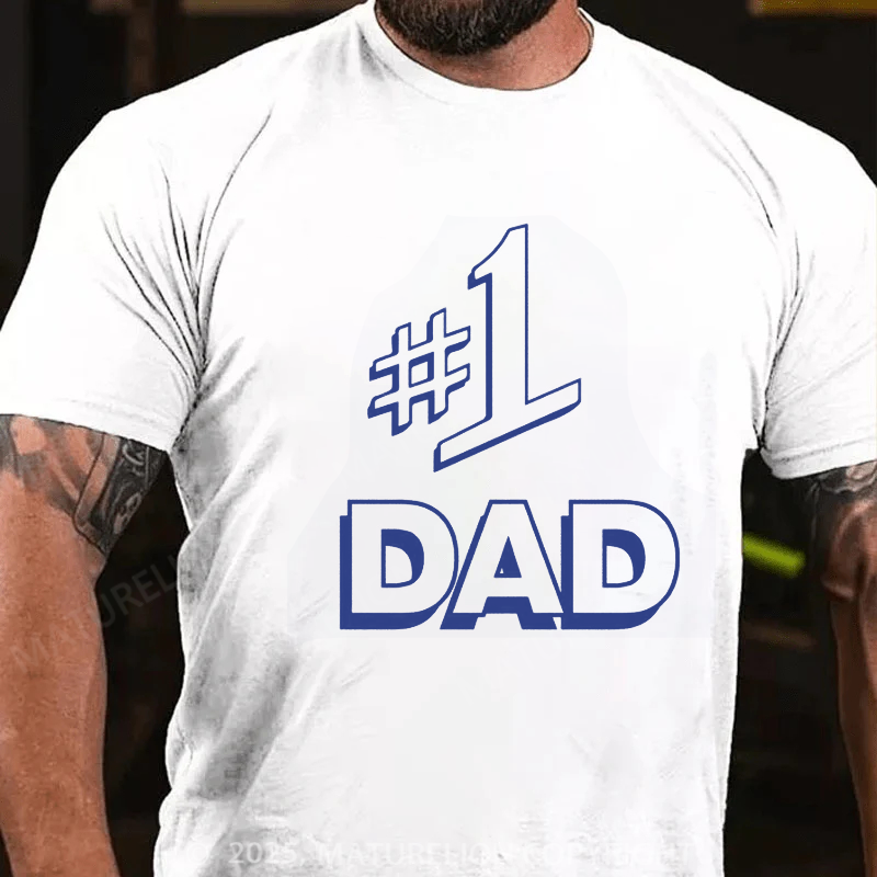 Maturelion Men's T-shirt Number 1 Dad Father's Day T-shirt