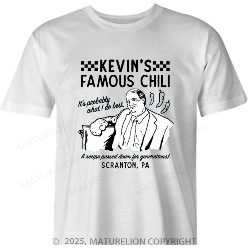 Maturelion British T-shirt Kevin's Famous Chili Cotton T-shirt