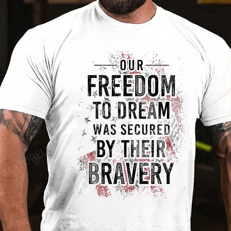 Maturelion Men's T-shirt Freedom To Dream Cotton T-shirt