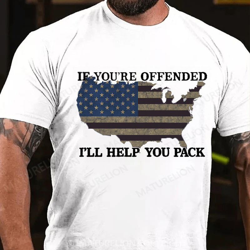 Maturelion Men's T-shirt Offended-I'll Help You Pack Adult Cotton T-shirt