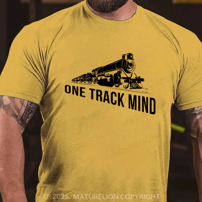 Maturelion Men's T-shirt One Track Mind Cotton T-shirt