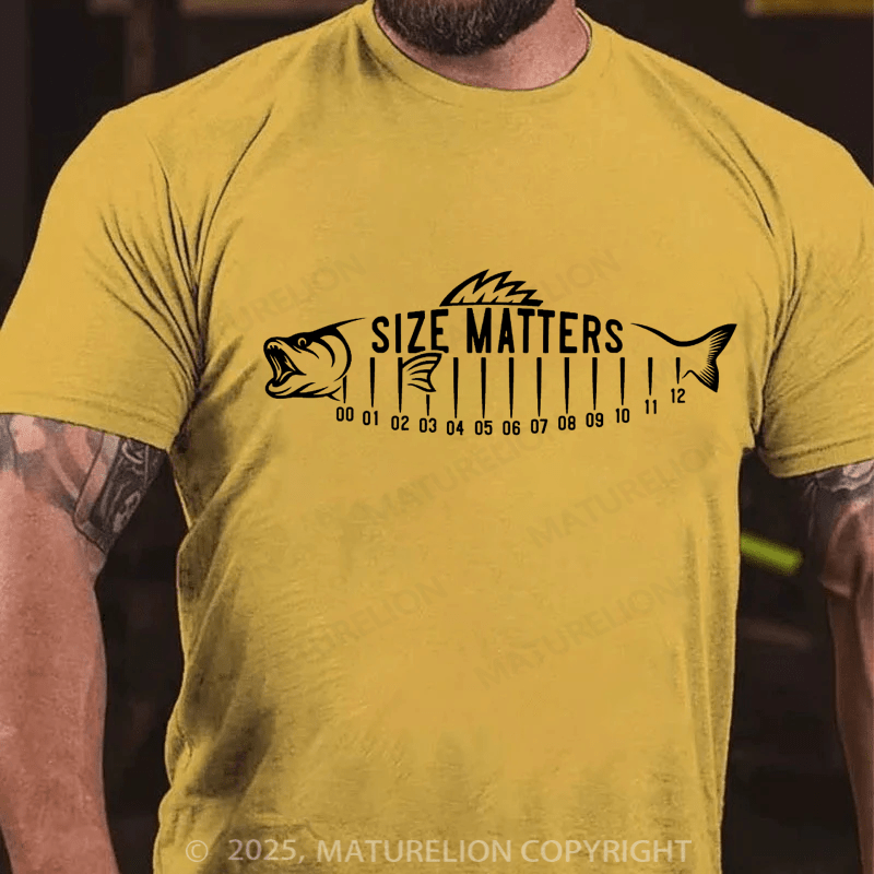 Maturelion Men's T-shirt Size Matters Cotton T-shirt