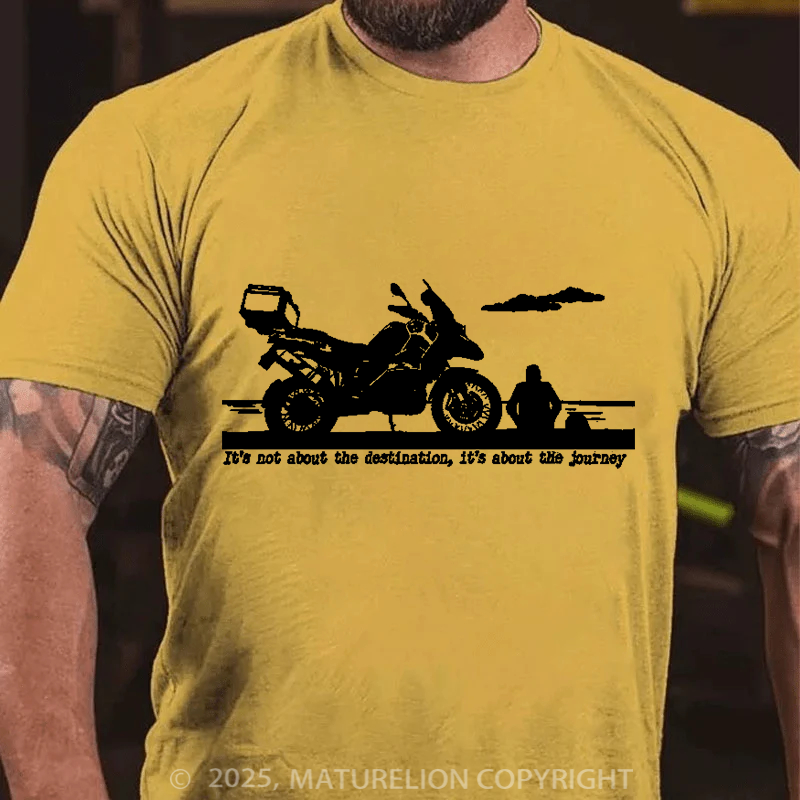 Maturelion Men's T-Shirt Moto Adventure Cotton T-Shirt