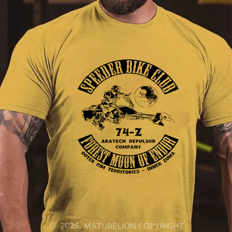 Maturelion Men's T-Shirt Speeder Bike Club Cotton T-Shirt