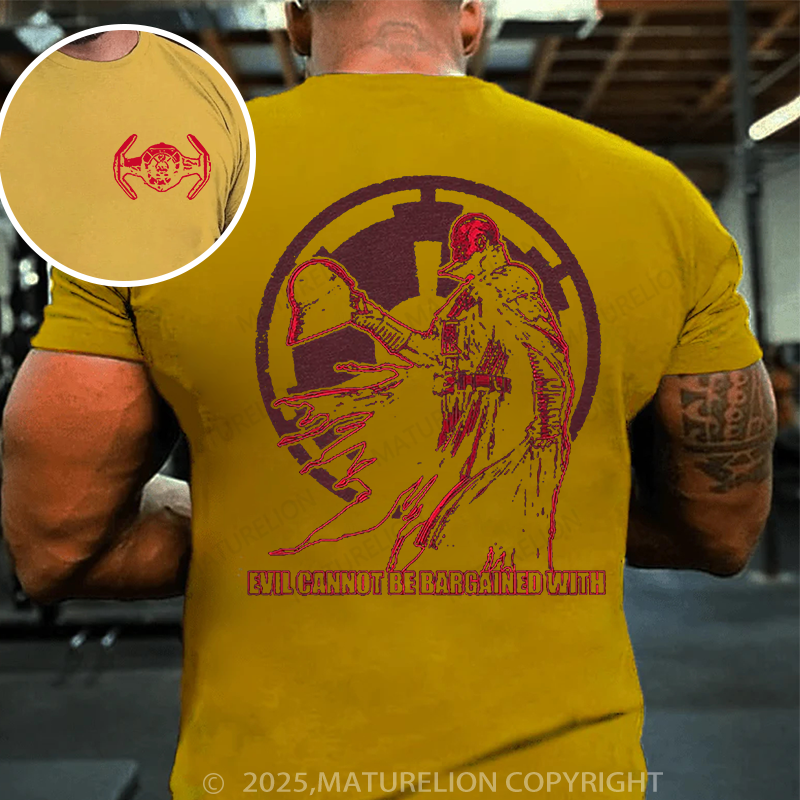 Maturelion Men's T-shirt Evil Cannot Be Bargained With Cotton T-shirt