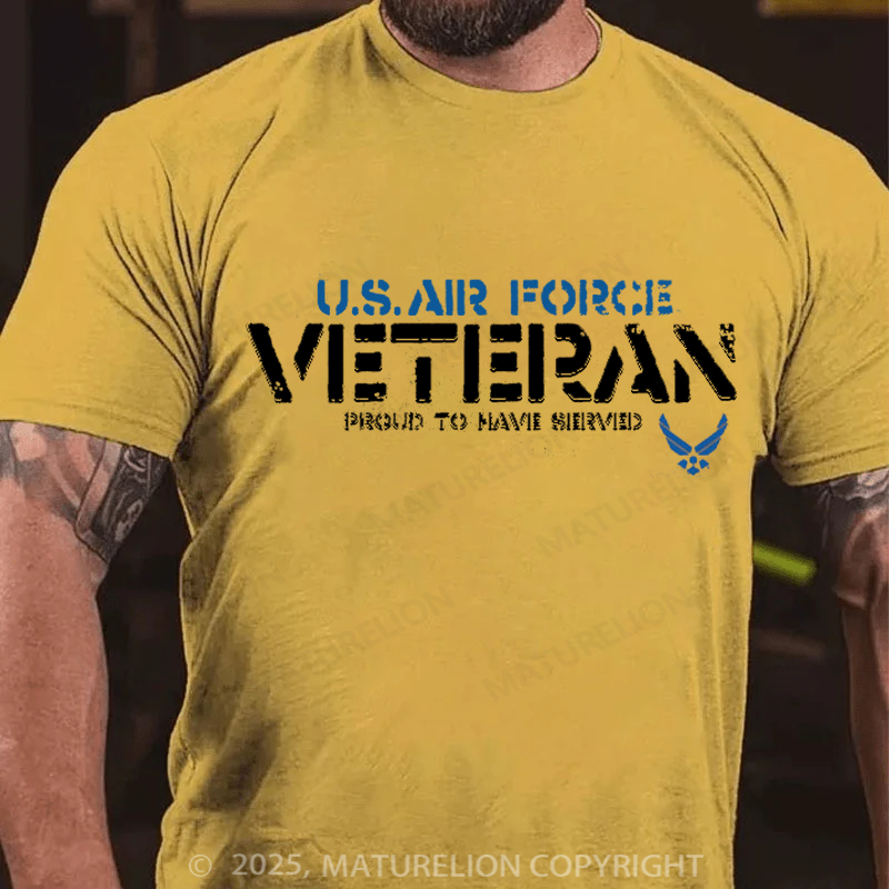 Maturelion Men's T-shirt US Air Force Veteran Cotton T-shirt