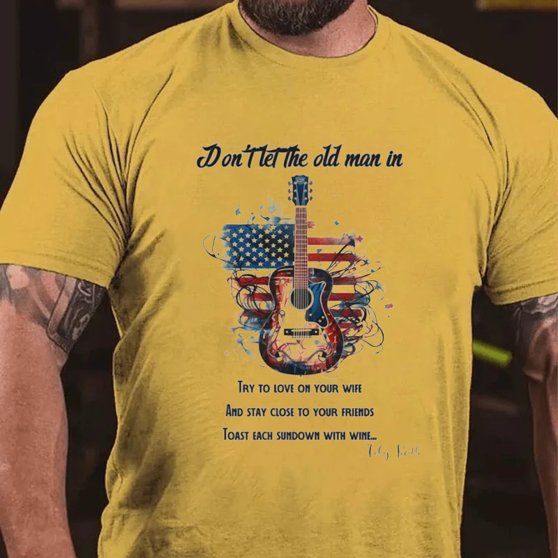 Maturelion Men's T-Shirt Toby Country Music Don't Let the Old Man In Cotton T-Shirt