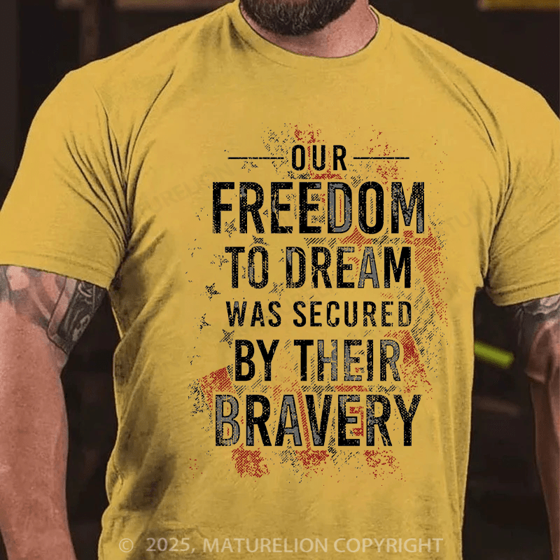 Maturelion Men's T-shirt Freedom To Dream Cotton T-shirt
